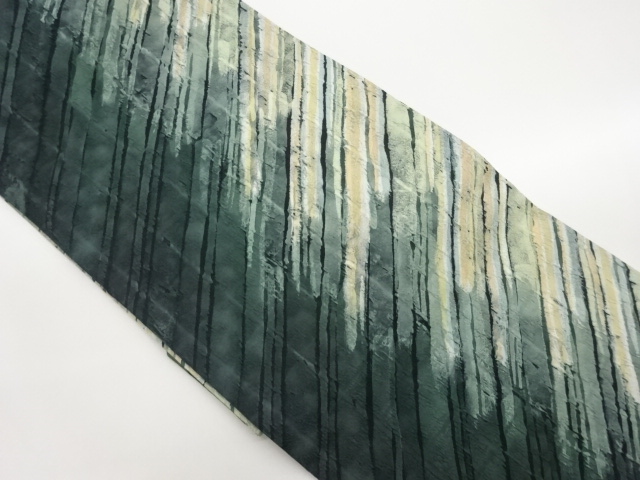 作家物　ふくれ織斜線模様名古屋帯